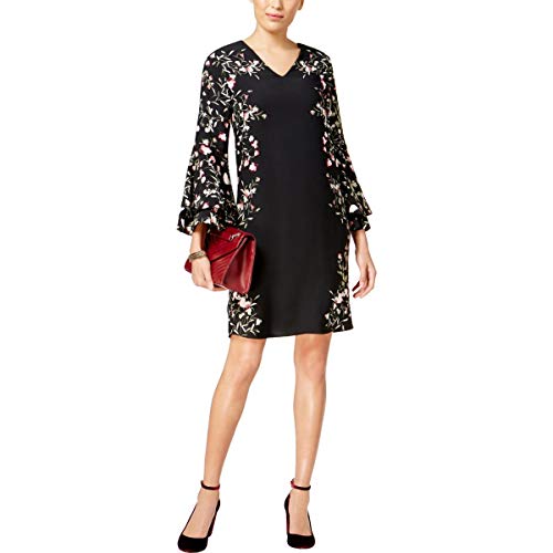 Alfani Printed Floral Bell Sleeve Dress