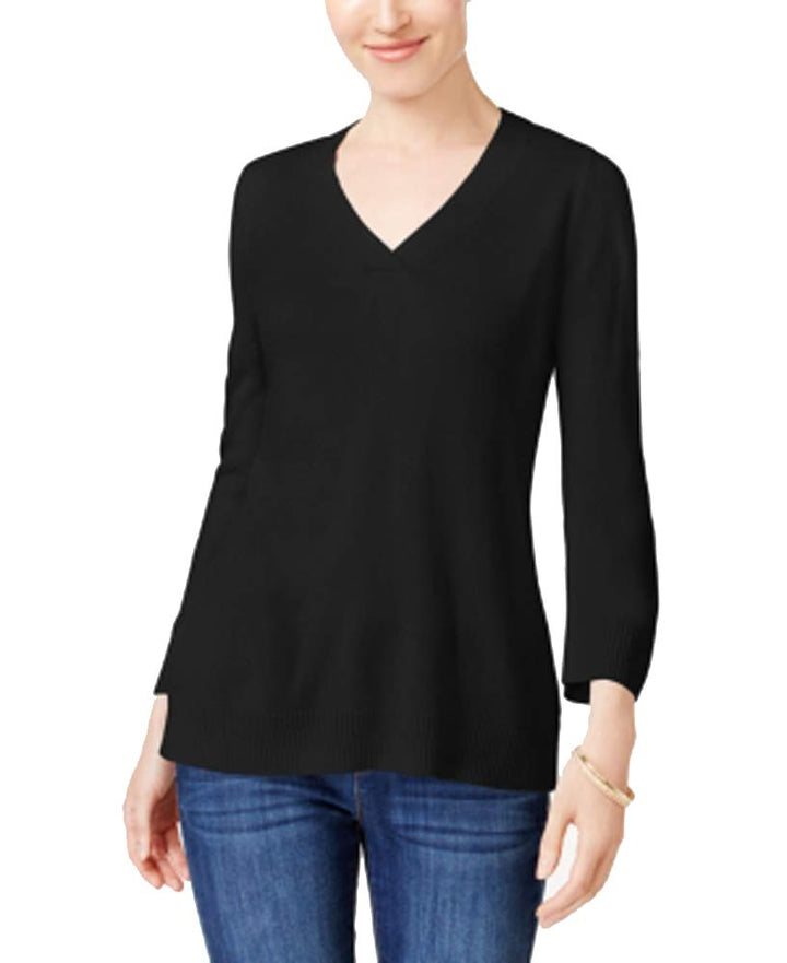 Karen Scott Luxsoft V Neck Sweater