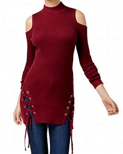 Material Girl Juniors Cold Shoulder Lace Up Tunic