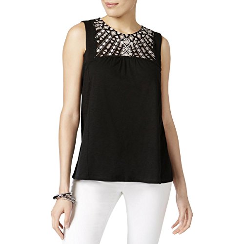 Style & Co Embroidered Mesh Top
