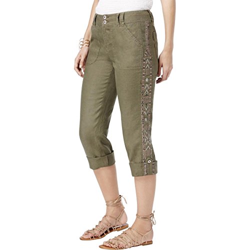 INC International Concepts Linen Embroidered Curvy Fit Pants