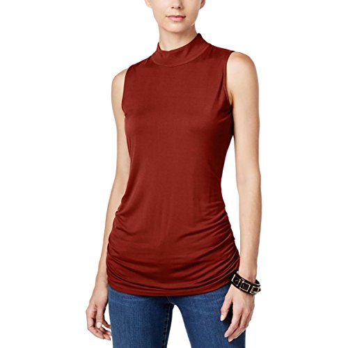 I.N.C. Petite Ruched Mock-Neck Top