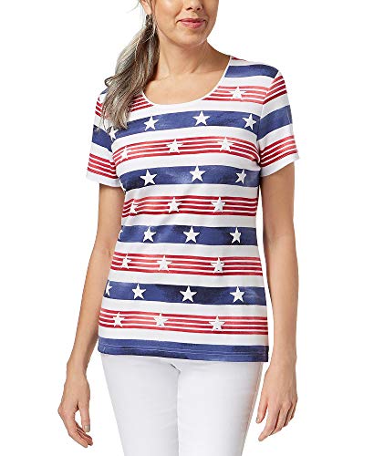Karen Scott Petite Star Stripe T-Shirt