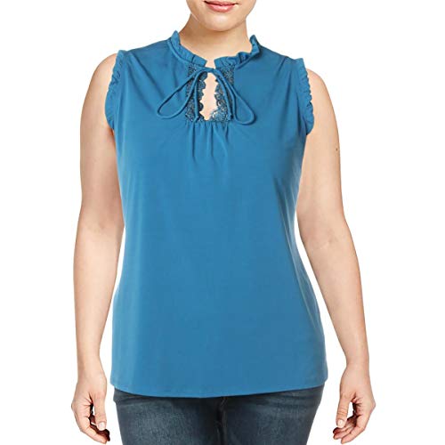 NY Collection Solid Ruffled Blouse