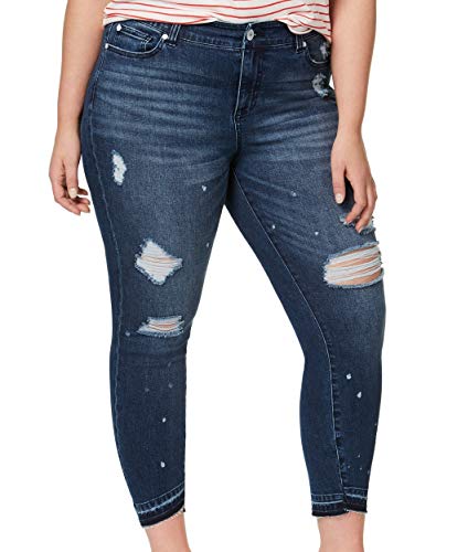 Celebrity Pink Trendy Plus Size Destructed Skinny Jeans