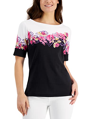 Karen Scott Petite Floral Print Top