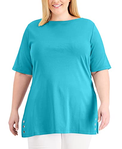 Karen Scott Plus Size Embellished Hem Top