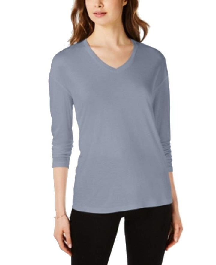 Dropped Shoulder V-Neck Jersey Top