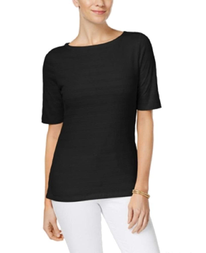 Charter Club Elbow Sleeve Textured Top