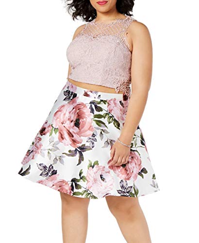 City Studios Juniors Trendy Plus Size Two Piece Lace Dress