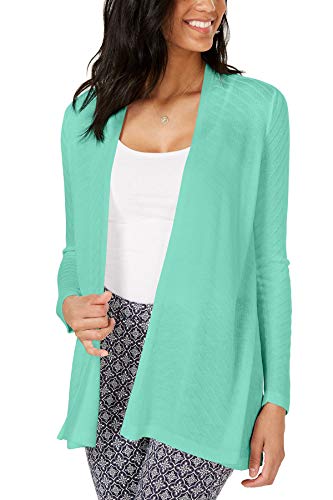 Charter Club Geo Stitch Open Front Cardigan