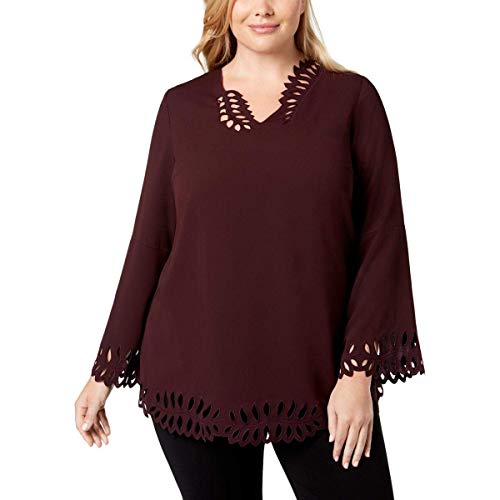 Alfani Plus Size Cutout Poet Sleeve Blouse