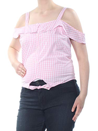 by Ikeddi Juniors' Cotton Cold-Shoulder Gingham Top