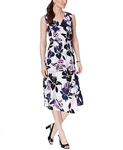 Alfani Petite Printed Faux Wrap Midi Dress