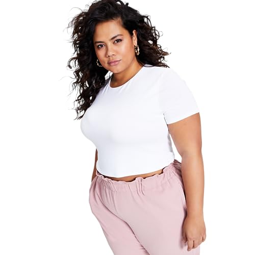 Bar III Plus Size Bodycon Crop Top