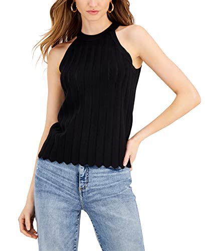 INC International Concepts Novelty Stitch Halter Top