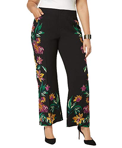 Plus Size Floral Print Wide Leg Pants