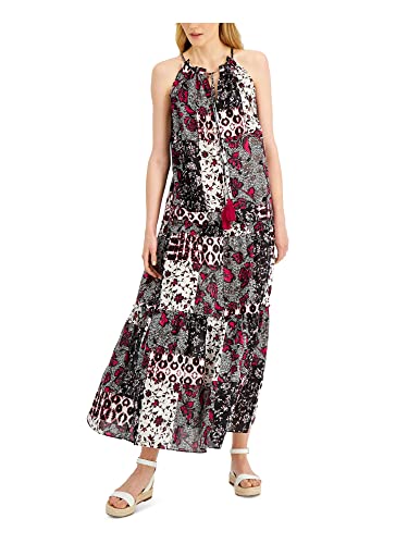 INC Womens Tie Sleeveless Halter Maxi Shift Dress