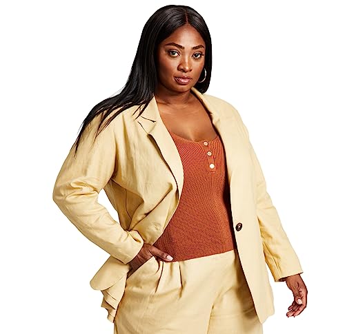 Now This Trendy Plus Size Oversized Linen Blend Blazer