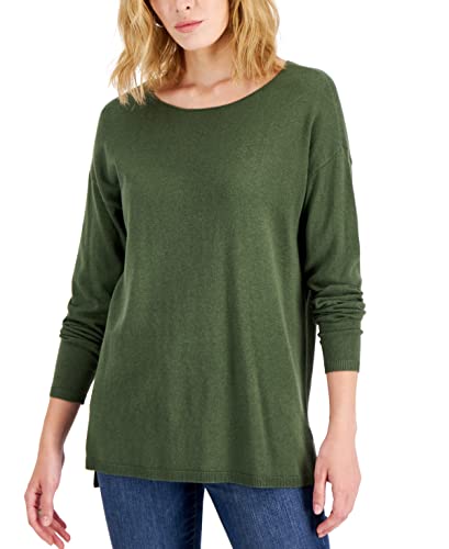 International Concepts Womens Step Hem Long Sleeve Boatneck Sweater
