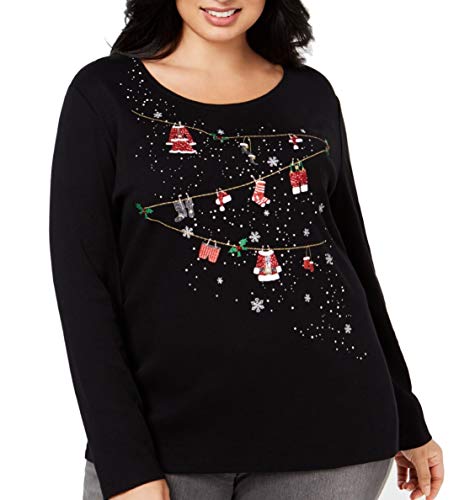 Karen Scott Plus Size Cotton Holiday Theme T-Shirt