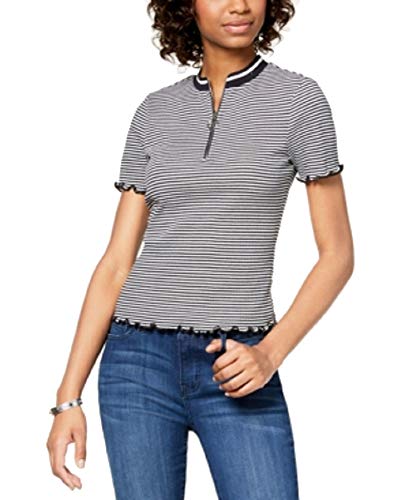 by Ikeddi Juniors' Ribbed-Knit Zip-Up Shirt