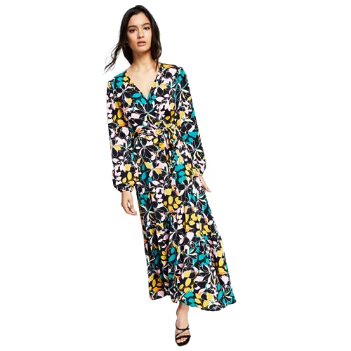 Bar III Floral Print Wrap Style Maxi Dress