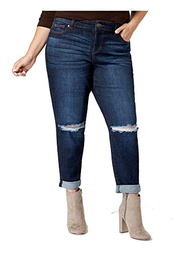 Celebrity Pink Trendy Plus Size Ripped Girlfriend Fit Jeans