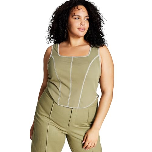 Now This Trendy Plus Size Seam Tank Top