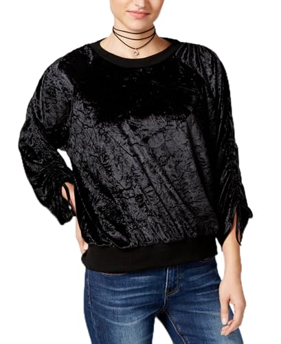 Juniors' Crushed Velvet Sweatshirt