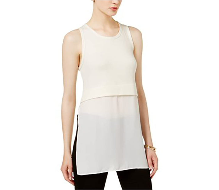 BAR III Mixed Media Ribbed Top