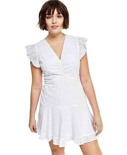 Bar III Petite Eyelet Mini Dress