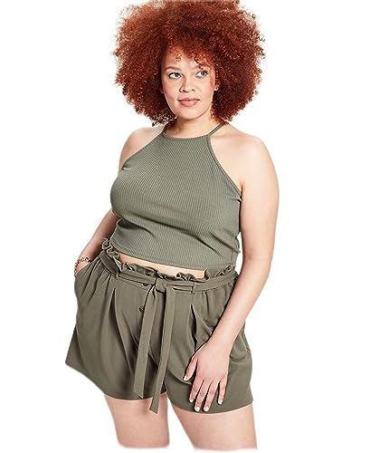 Bar III Trendy Plus Size Ribbed Halter Tank Top
