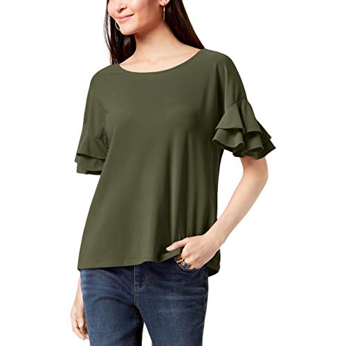 INC Petite Ruffled-Sleeve Top