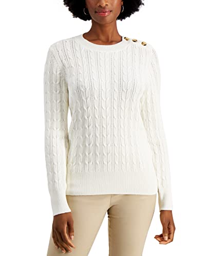 Charter Club Button Shoulder Sweater