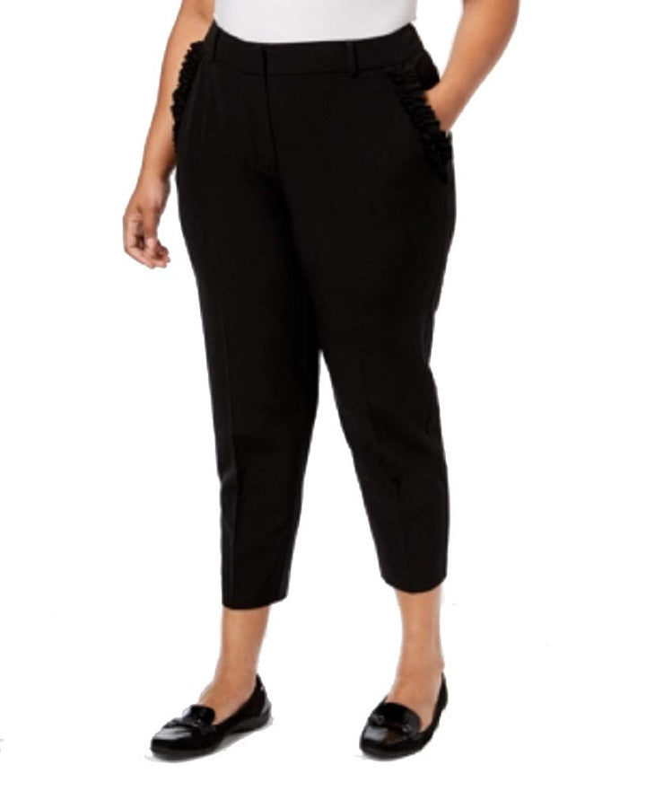 NY Collection Plus Petite Plus Size Ruffled Pocket Pants