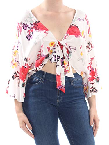 Material Girl Juniors Printed Tie Front Crop Top