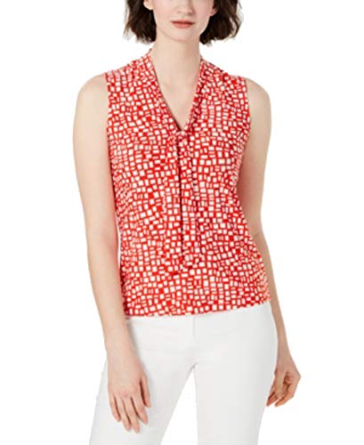 Printed Tie-Neck Top