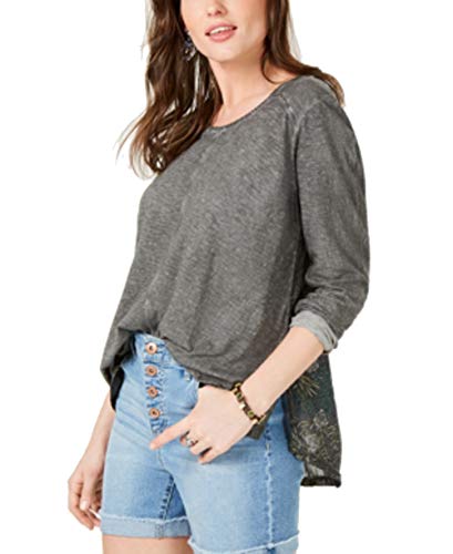 Print-Back Scoop-Neck Top