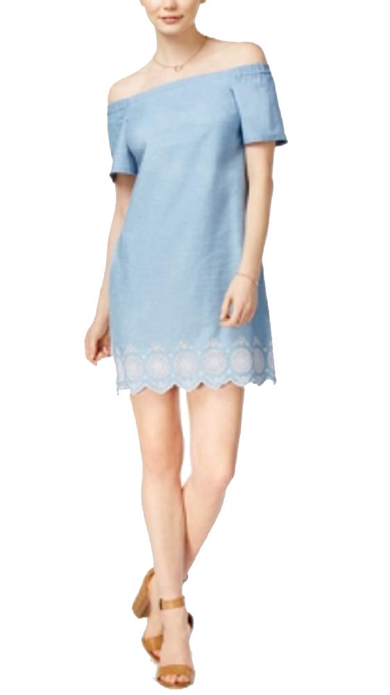 Maison Jules Embroidered Off The Shoulder Dress
