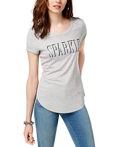 Ribbed Glitter Graphic T-Shirt