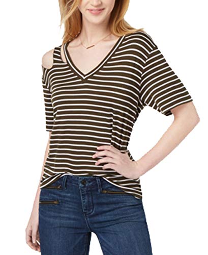 Juniors' Striped Cutout T-Shirt