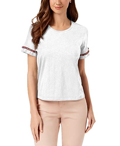 Style & Co Fringe Crew Neck T-Shirt