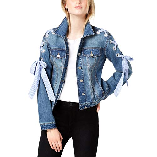 Lace-Up Denim Jacket