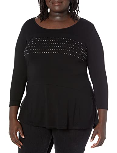 Plus Size Heat Stud Plain Top