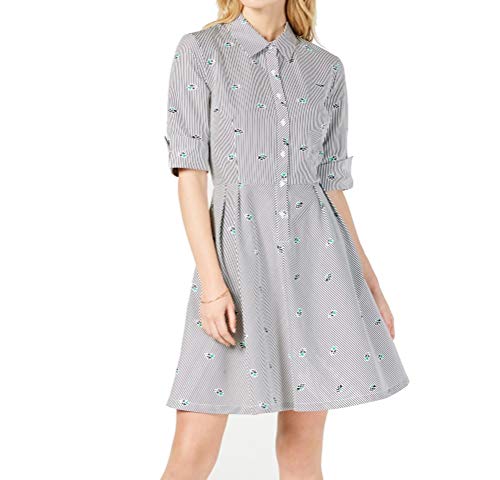 Striped Fit & Flare Shirtdress