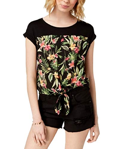 Juniors' Tie-Front Top