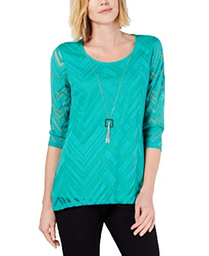 JM Collection Burnout Mesh Necklace Tunic