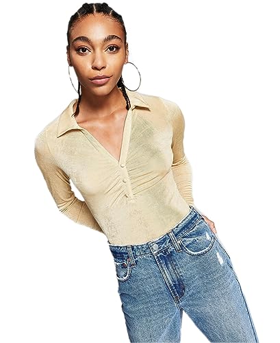 Now This Long Sleeve Polo Collar Bodysuit