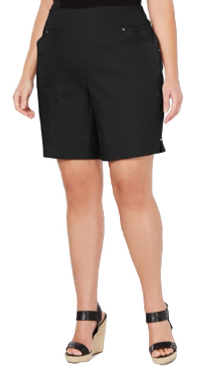Plus Size Stretch Bermuda Shorts Deep Black 24W